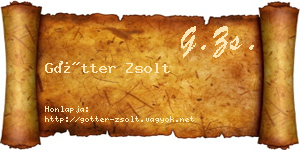 Götter Zsolt névjegykártya
